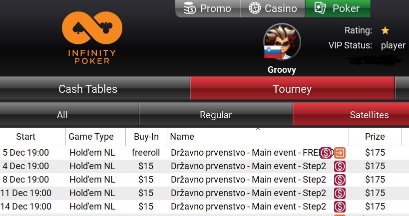 Infinity Poker Infinity Poker ponuja veliko možnosti za kvalifikacijo za DP! | slopoker.eu