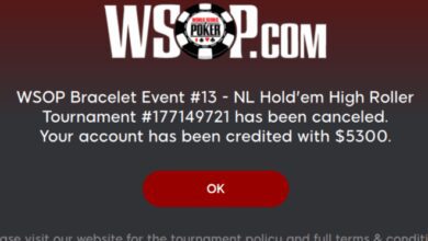 Spletni WSOP turnir odpovedan ker ni imel niti 8 prijavljenih tekmovalcev! 1 WSOP odpovedan