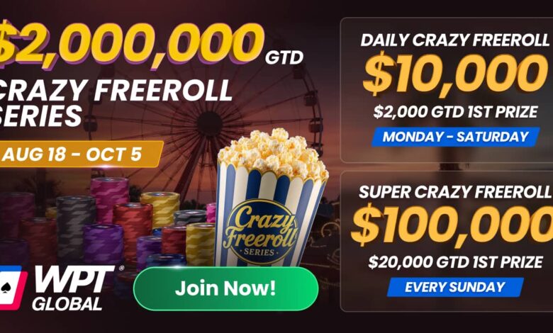 WPT Global – 2.000.000 $ v norem freeroll festivalu! 1 WPT freeroll september